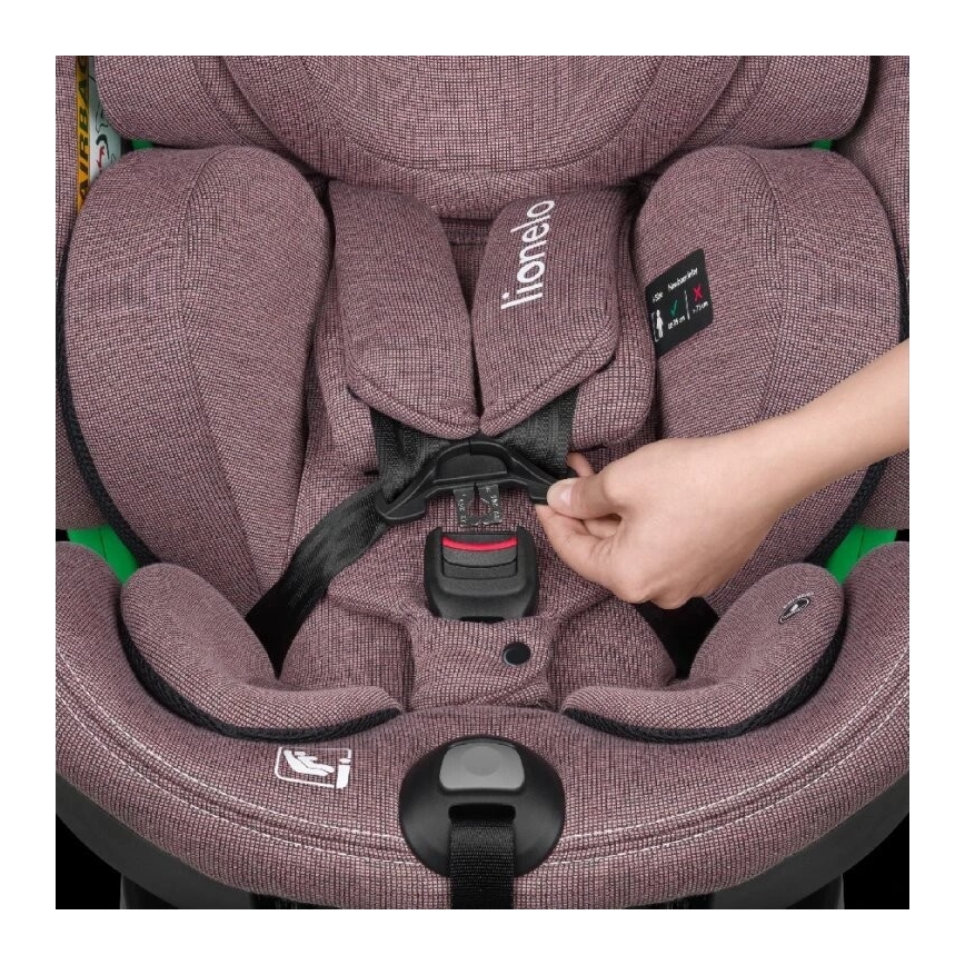 Lionelo - Silla de coche con base giratoria HARMONY i-Size 40-150 cm rosa