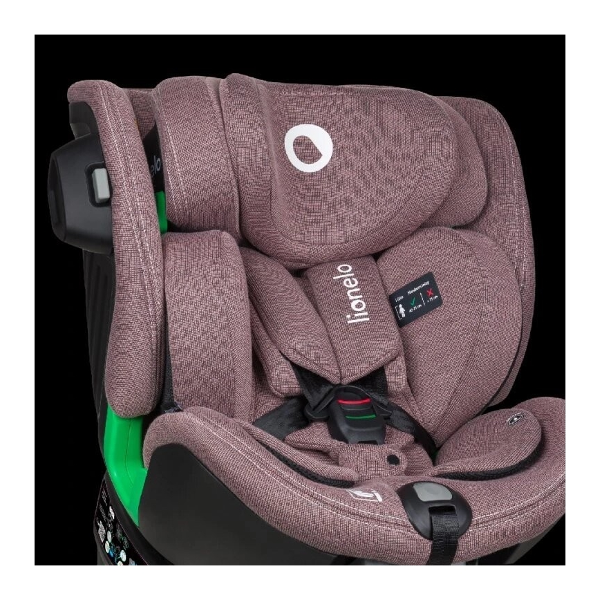 Lionelo - Silla de coche con base giratoria HARMONY i-Size 40-150 cm rosa