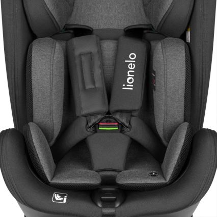 Lionelo - Silla de coche con base giratoria HARPER i-Size 76-150 cm Negro Carbono