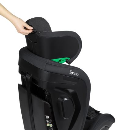 Lionelo - Silla de coche con base giratoria HARPER i-Size 76-150 cm Negro Carbono