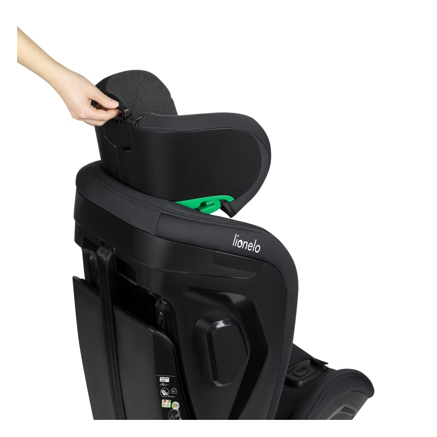Lionelo - Silla de coche con base giratoria HARPER i-Size 76-150 cm Negro Carbono