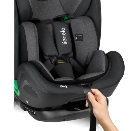 Lionelo - Silla de coche con base giratoria HARPER i-Size 76-150 cm Negro Carbono