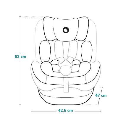 Lionelo - Silla de coche con base giratoria HARPER i-Size 76-150 cm Negro Carbono