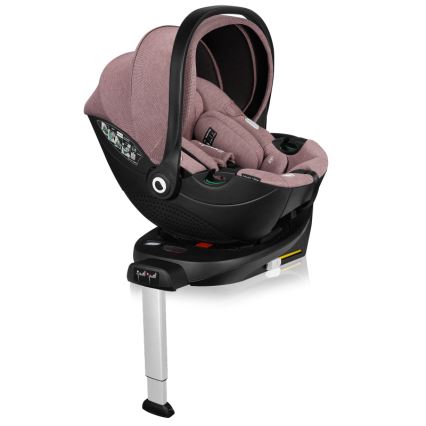 Lionelo - Silla de coche con base giratoria MOXIE SET i-Size 40-87 cm Rosa Malva