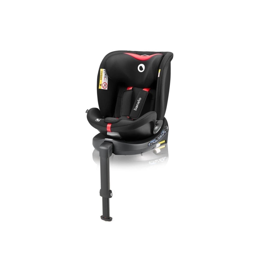 Lionelo - Silla de coche con base giratoria NAVY i-Size 40-150 cm negra/roja