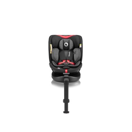 Lionelo - Silla de coche con base giratoria NAVY i-Size 40-150 cm negra/roja