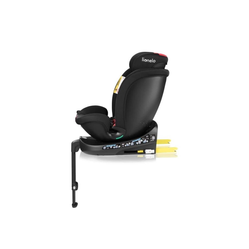 Lionelo - Silla de coche con base giratoria NAVY i-Size 40-150 cm negra/roja