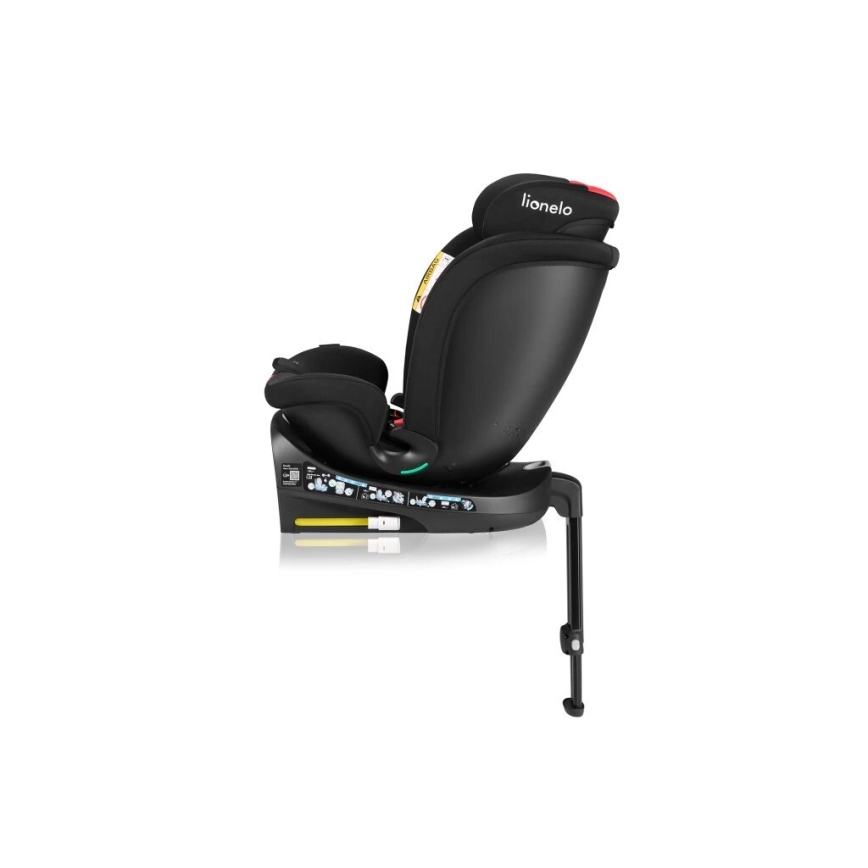Lionelo - Silla de coche con base giratoria NAVY i-Size 40-150 cm negra/roja