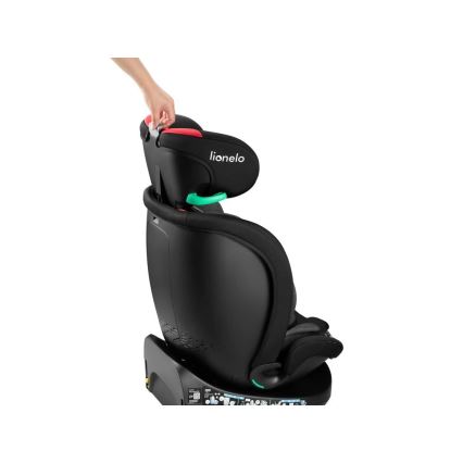 Lionelo - Silla de coche con base giratoria NAVY i-Size 40-150 cm negra/roja