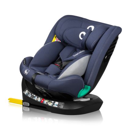 Lionelo - Silla de coche con base giratoria BASTIAAN ONE i-Size 40-150 cm Azul marino