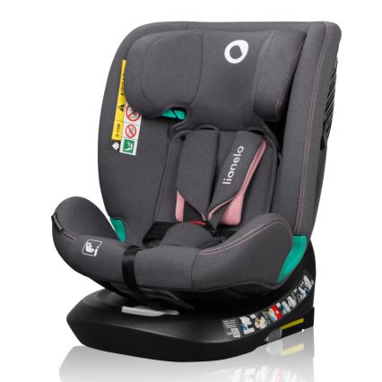Lionelo - Silla de coche con base giratoria BASTIAAN ONE i-Size 40-150 cm Pink Rose