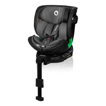Lionelo - Silla de coche giratoria con base HARMONY i-Size 40-150 cm negro/gris