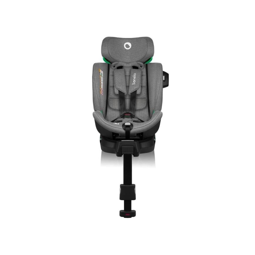 Lionelo - Silla de coche giratoria con base HARMONY i-Size 40-150 cm negro/gris