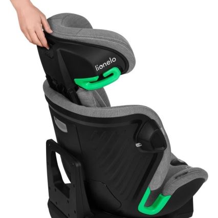Lionelo - Silla de coche giratoria con base HARMONY i-Size 40-150 cm negro/gris