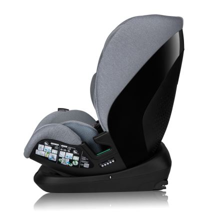 Lionelo - Silla de coche giratoria con base LAVENDER i-Size 76-150 cm Grey Stone