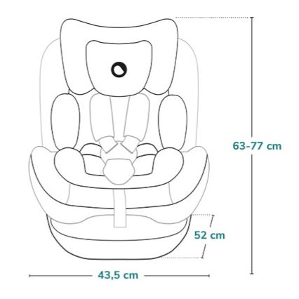 Lionelo - Silla de coche giratoria con base LAVENDER i-Size 76-150 cm Grey Stone