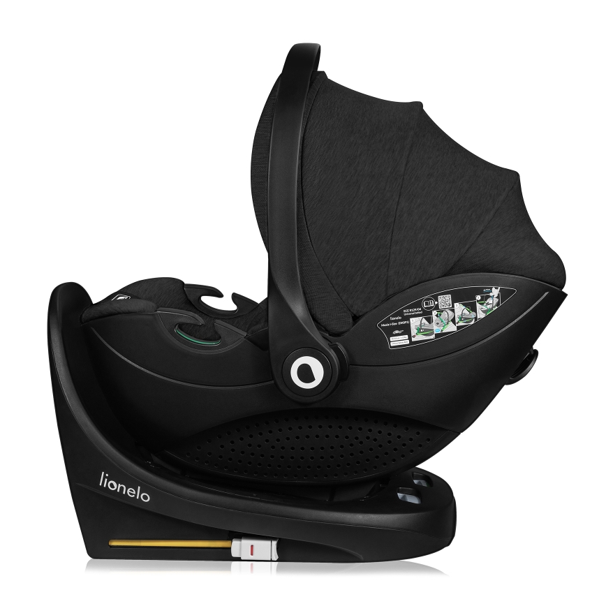 Lionelo - Silla de coche giratoria con base MOXIE SET i-Size 40-87 cm Black Carbon