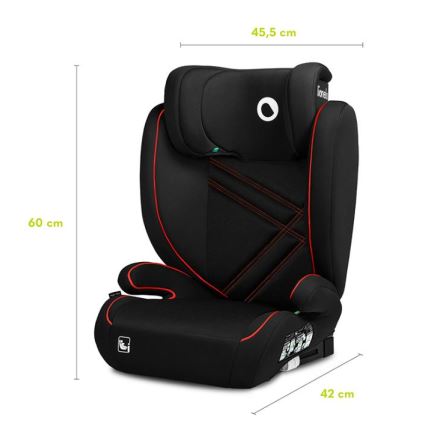 Lionelo - Silla de coche HUGO i-Size 100-150 cm negra/roja