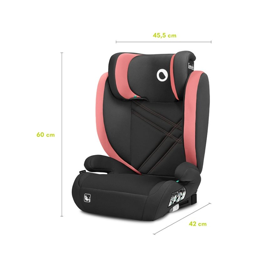 Lionelo - Silla de coche HUGO i-Size 100-150 cm negro/rosa