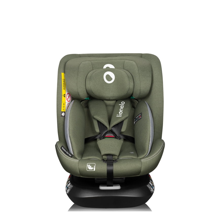 Lionelo - Silla de coche giratoria con base BASTIAAN ONE i-Size 40-150 cm Verde oliva