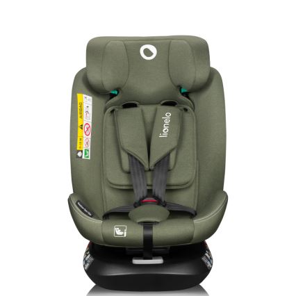 Lionelo - Silla de coche giratoria con base BASTIAAN ONE i-Size 40-150 cm Verde oliva