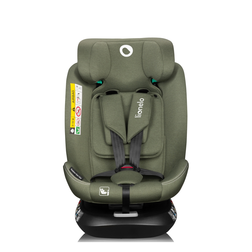 Lionelo - Silla de coche giratoria con base BASTIAAN ONE i-Size 40-150 cm Verde oliva