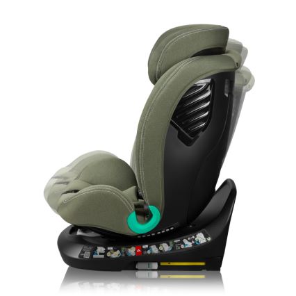 Lionelo - Silla de coche giratoria con base BASTIAAN ONE i-Size 40-150 cm Verde oliva