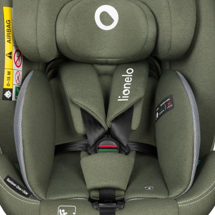 Lionelo - Silla de coche giratoria con base BASTIAAN ONE i-Size 40-150 cm Verde oliva