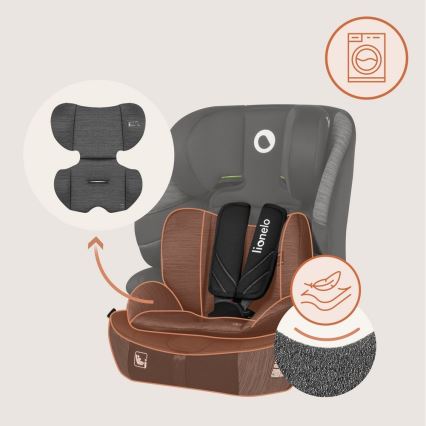 Lionelo - Silla de coche LEVI FIX i-Size 76-150 cm Gris piedra