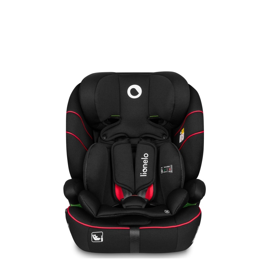 Lionelo - Silla de coche LEVI i-Size 76-150 cm negra deportiva
