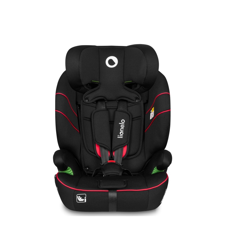 Lionelo - Silla de coche LEVI i-Size 76-150 cm negra deportiva
