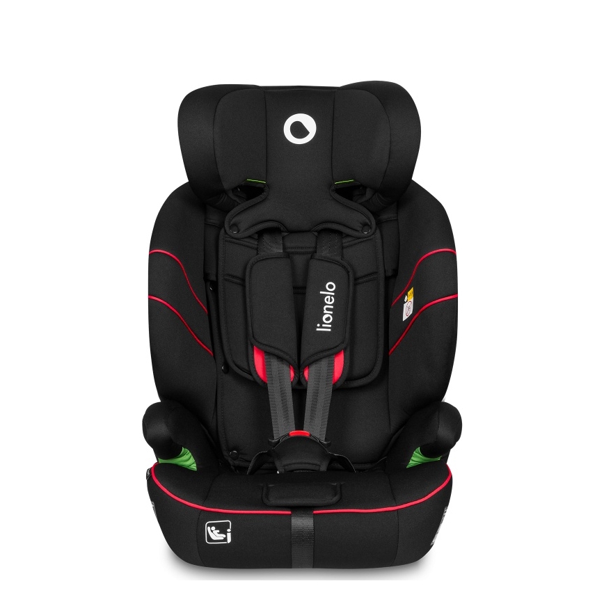 Lionelo - Silla de coche LEVI i-Size 76-150 cm negra deportiva