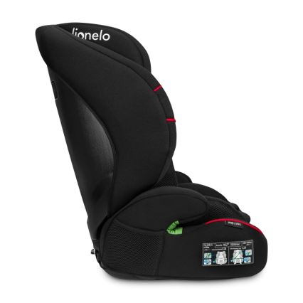 Lionelo - Silla de coche LEVI i-Size 76-150 cm negra deportiva