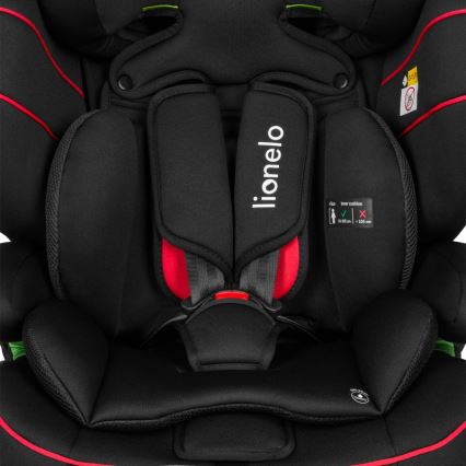 Lionelo - Silla de coche LEVI i-Size 76-150 cm negra deportiva