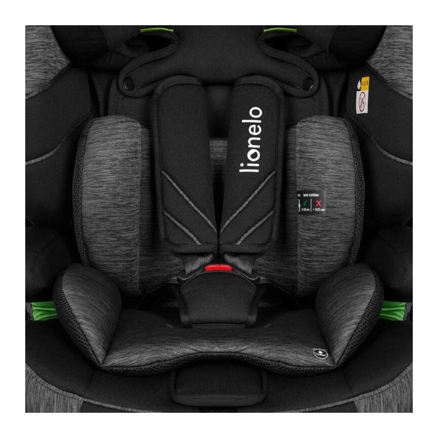 Lionelo - Silla de coche LEVI ONE i-Size 76-150 cm negra/gris