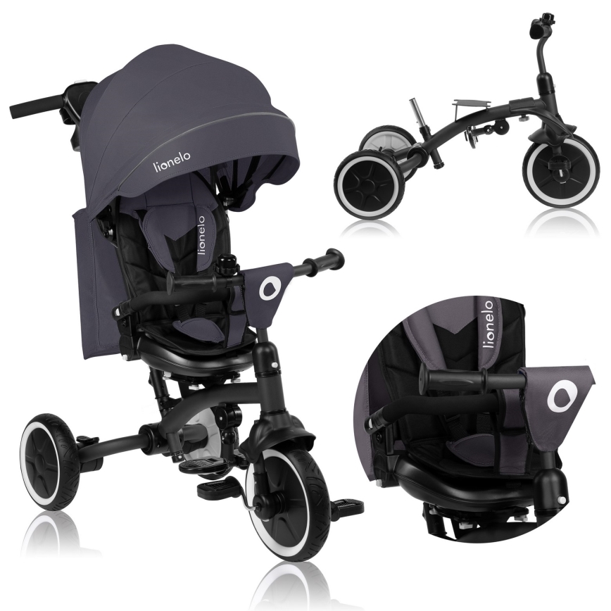 Lionelo - Triciclo infantil TRIS PLUS Grey Stone