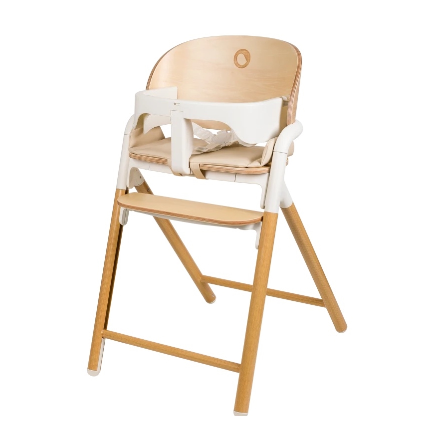 Lionelo - Trona infantil 3 en 1 CELIA - Blanco, madera natural
