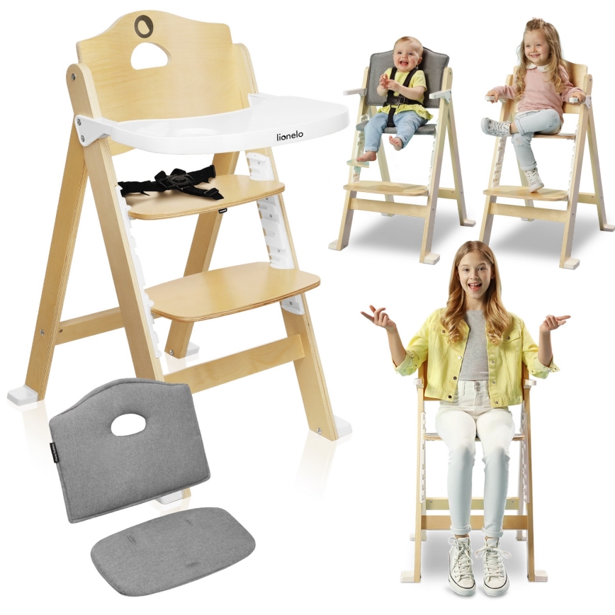 Lionelo - Trona infantil 3 en 1 FLORIS Blanco Natural