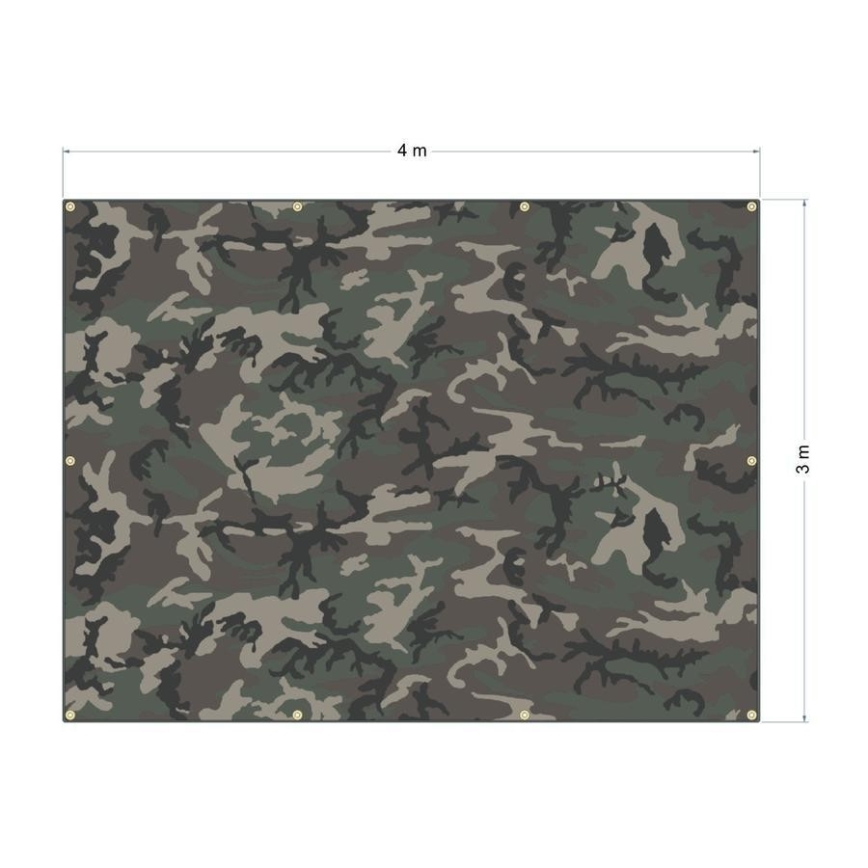 Lona impermeable 3x4 m camuflaje