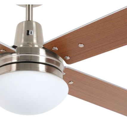 Lucci Air 210334 - Ventilador de techo AIRFUSION QUEST 1xE27/60W/230V madera/cromo mate + mando a distancia