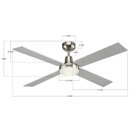 Lucci Air 210334 - Ventilador de techo AIRFUSION QUEST 1xE27/60W/230V madera/cromo mate + mando a distancia