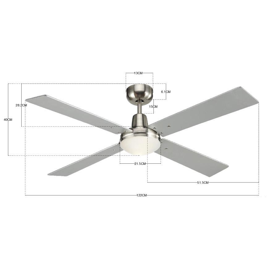 Lucci Air 210334 - Ventilador de techo AIRFUSION QUEST 1xE27/60W/230V madera/cromo mate + mando a distancia
