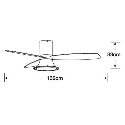 Lucci Air 210662 - Ventilador de techo LED regulable FLUSSO 1xGX53/18W/230V madera/negro + control remoto
