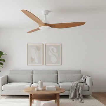 Lucci air 211011 - Ventilador de techo AIRFUSION TYPE A, diámetro 152 cm, marrón/blanco + mando a distancia