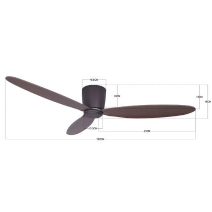 Lucci air 212883 - Ventilador de techo AIRFUSION RADAR madera/marrón + mando a distancia