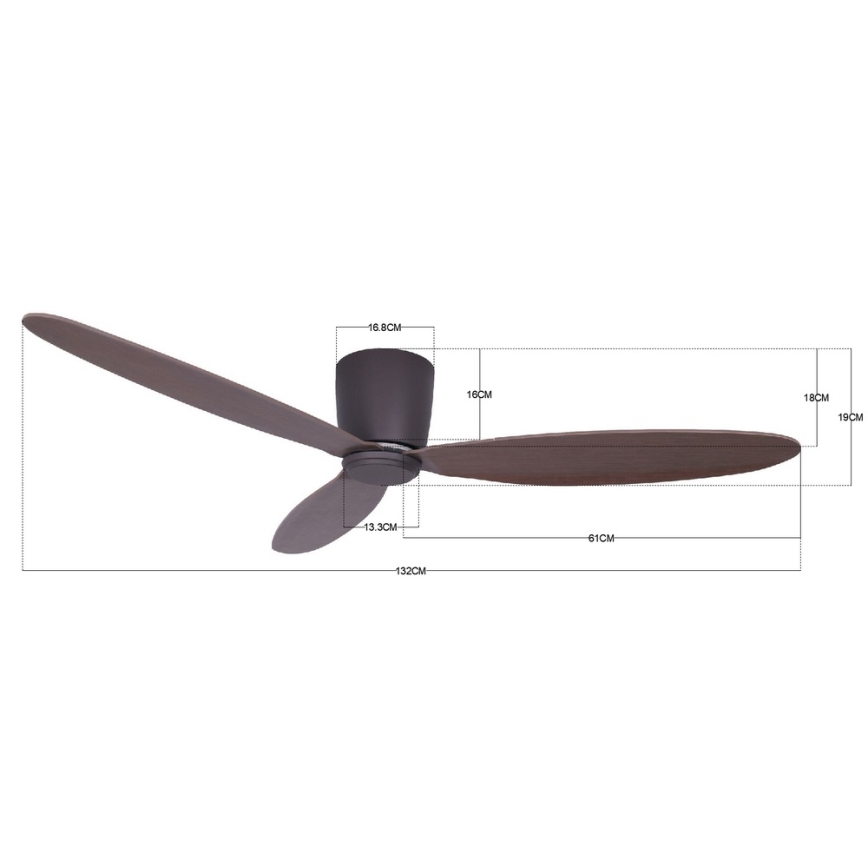 Lucci air 212883 - Ventilador de techo AIRFUSION RADAR madera/marrón + mando a distancia