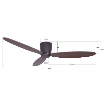 Lucci air 212883 - Ventilador de techo AIRFUSION RADAR madera/marrón + mando a distancia