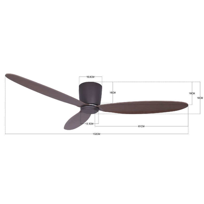 Lucci air 212883 - Ventilador de techo AIRFUSION RADAR madera/marrón + mando a distancia