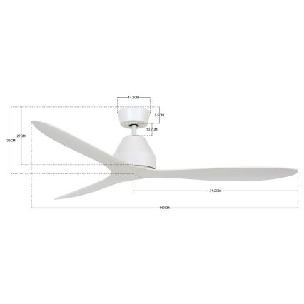 Lucci air 213040 - Ventilador de techo WHITEHAVEN blanco + mando a distancia