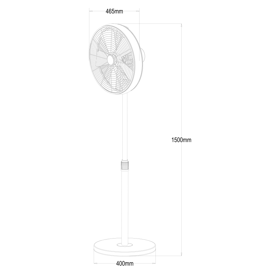 Lucci Air 213117EU - Ventilador de pie BREEZE cromo mate